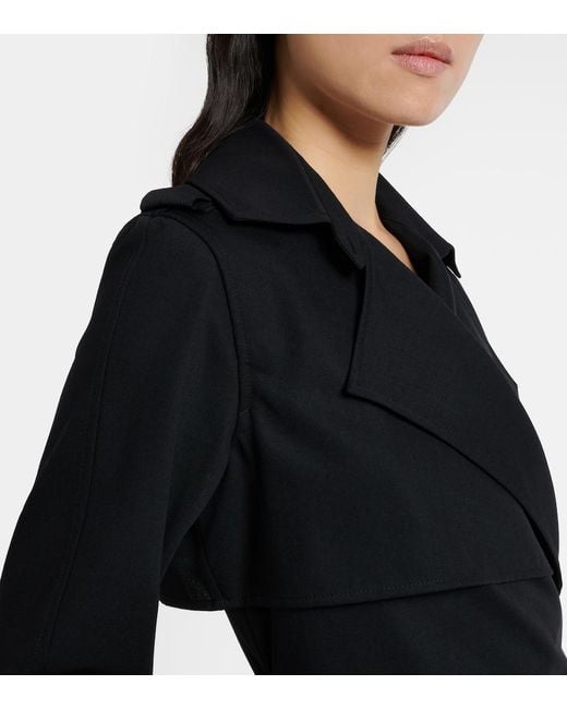 Burberry Black Belted Wool Wrap Dress