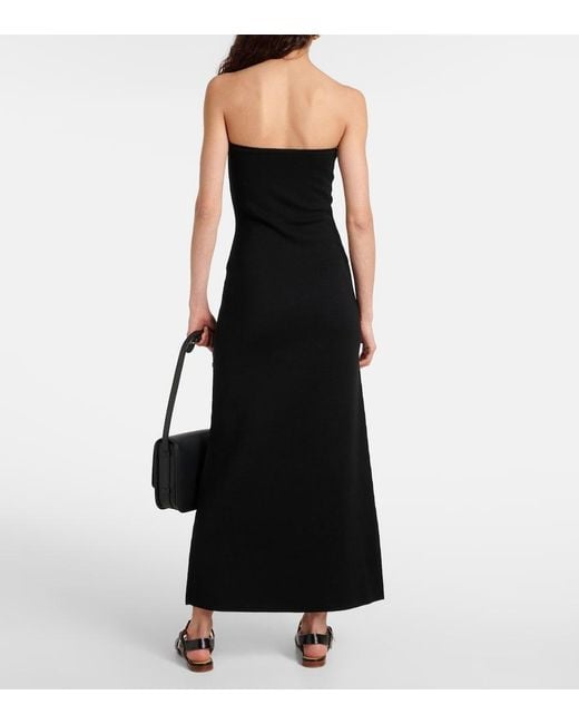 Gabriela Hearst Black Calderon Wool, Silk, And Cashmere Maxi Dress