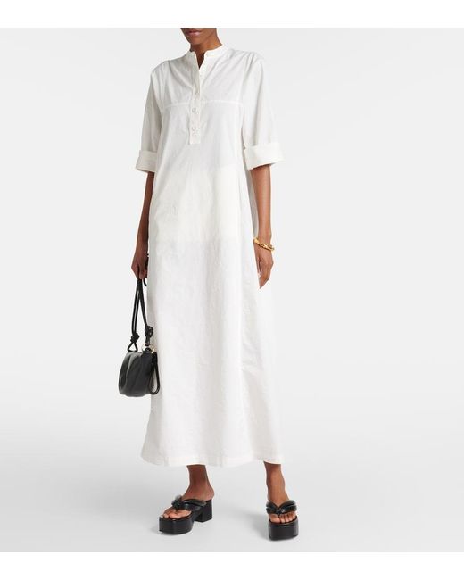 Dries Van Noten White Cotton Poplin Maxi Dress