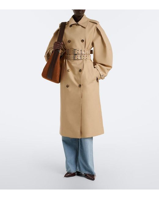 Ganni Natural Cotton Trench Coat