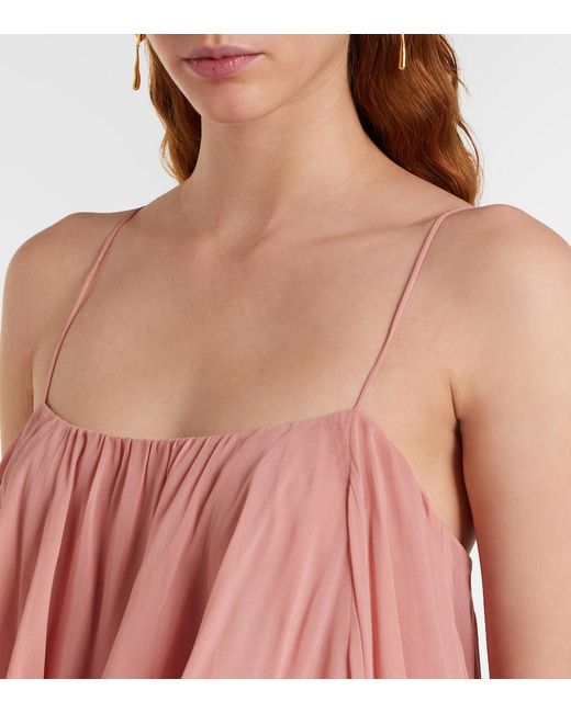 Zimmermann Pink Luna Ruffled Tiered Maxi Dress