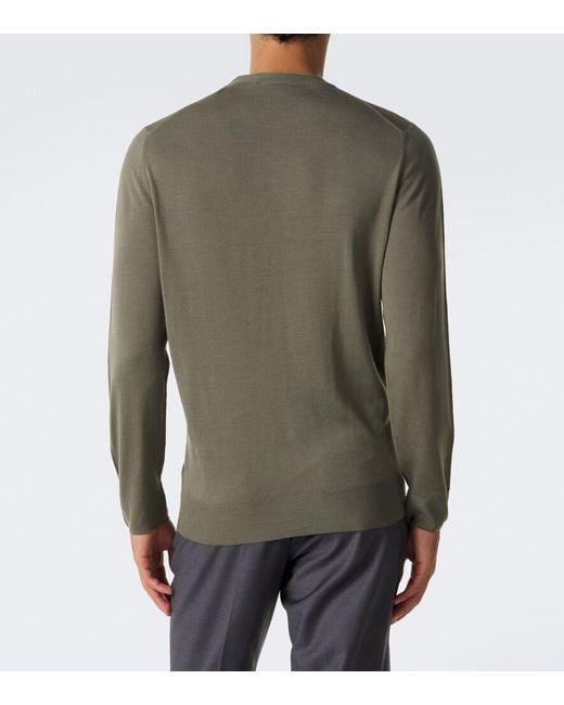 Canali Green Wool Sweater for men