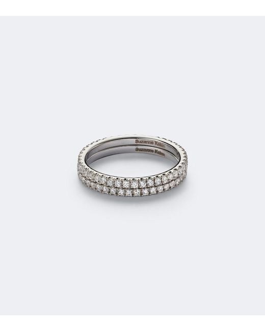 Suzanne Kalan White Midi 18Kt Tech Ring Jackets With Diamonds