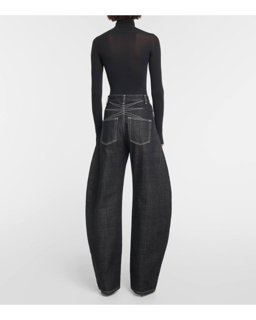 Alaïa Black High-rise Barrel-leg Jeans