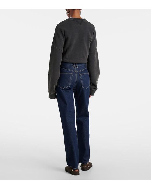 SLVRLAKE Denim Blue London High-Rise Straight Jeans