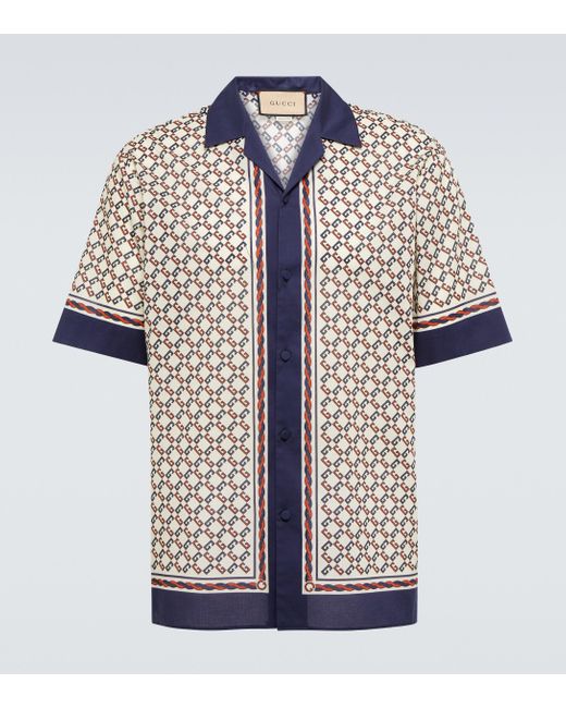 Gucci Multicolor Geometric G Cotton Shirt for men