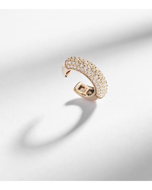 STONE AND STRAND White 14Kt Ear Cuff With Diamonds