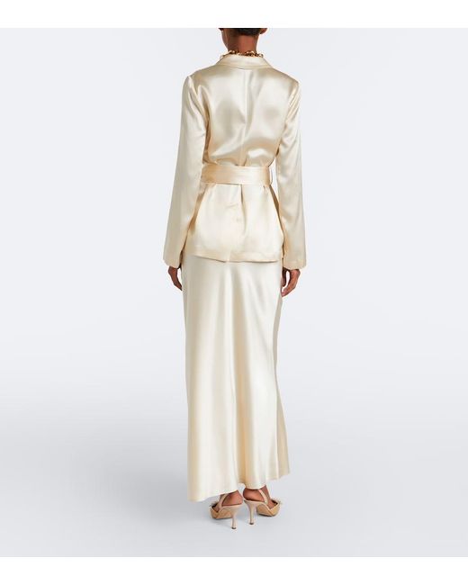 Jupe Longue Isaak En Satin De Soie Joseph en coloris Natural