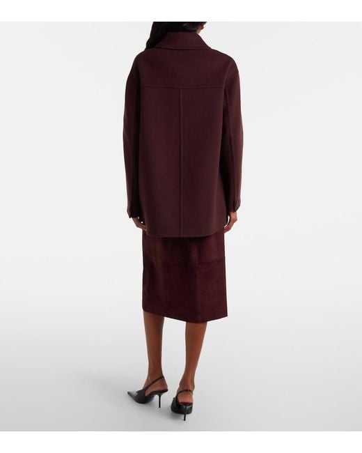 Max Mara Purple Suede Midi Skirt