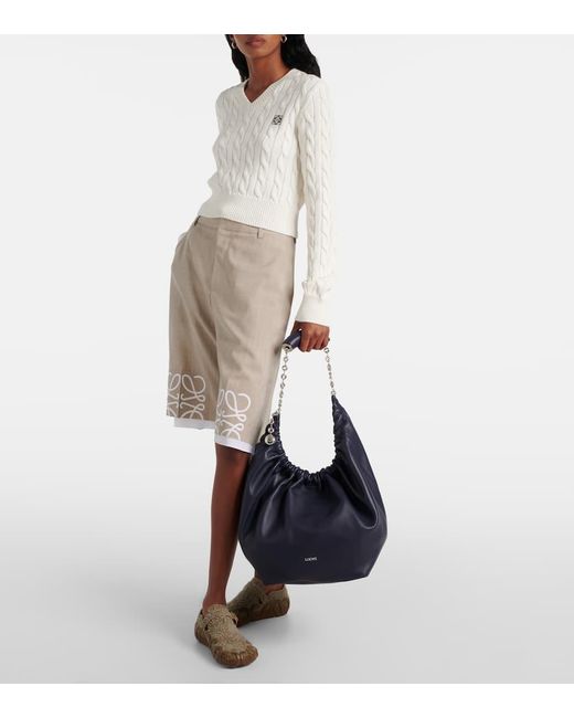 Borsa A Spalla Squeeze Medium di Loewe in Blue