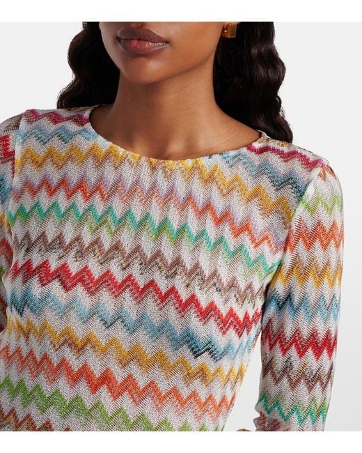 Missoni White Zigzag Lame Minidress