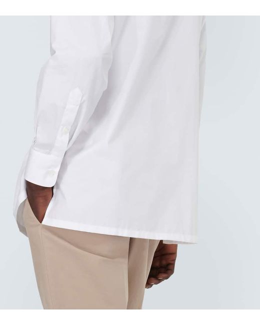 Camicia Oxford in popeline di cotone di Loro Piana in White da Uomo