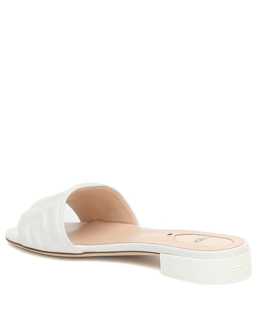 fendi leather mules with ff strap