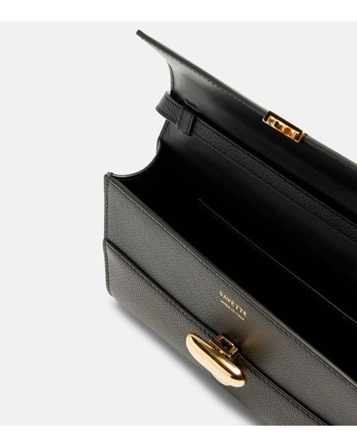 SAVETTE Black Symmetry Mini Leather Shoulder Bag