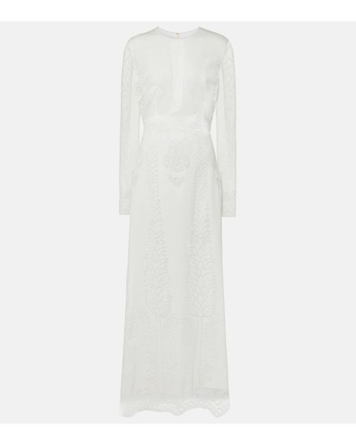 Giambattista Valli White Cotton-blend Lace Gown