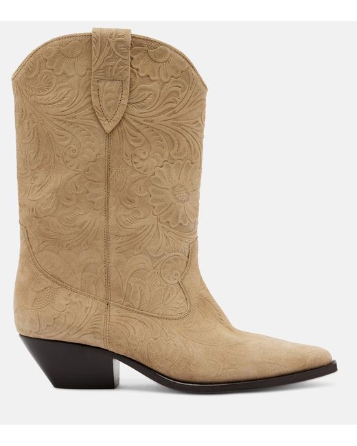 Isabel Marant Natural Duerto Suede Cowboy Boots