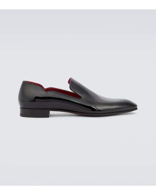 Christian Louboutin Black Dandy Chick Patent-Leather Loafers for men