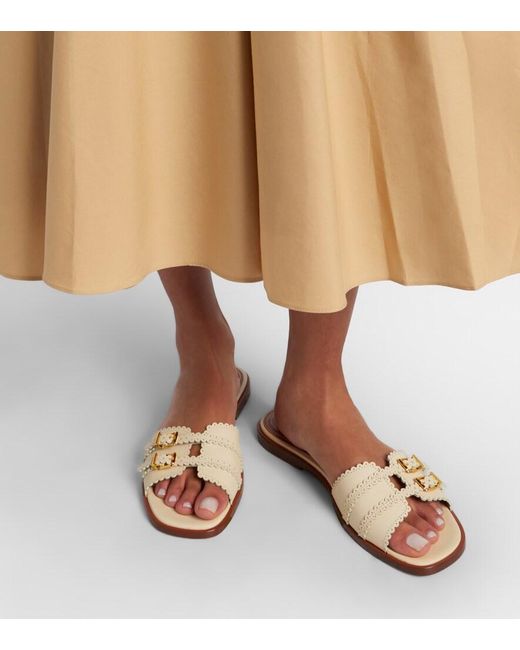 Zimmermann White Goldie Leather Slides