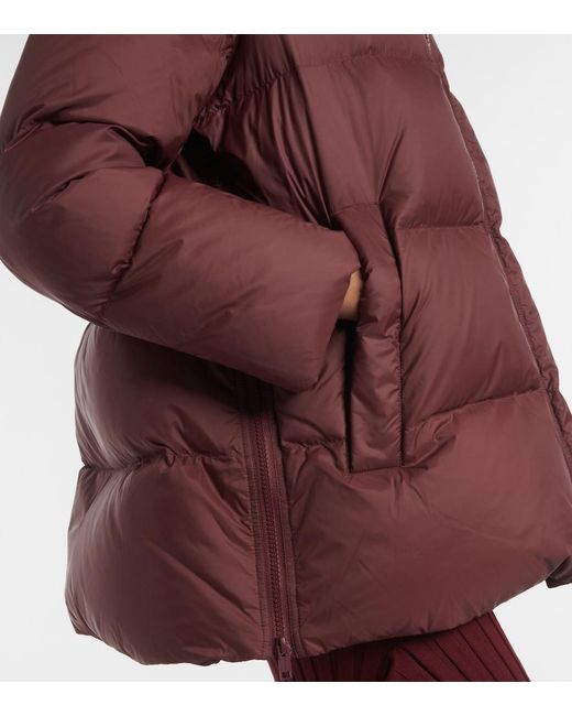 Yves Salomon Red Quilted Down Jacket