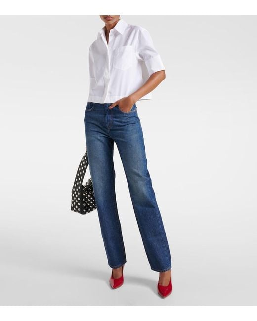 Sportmax Blue Low-Rise Straight Jeans