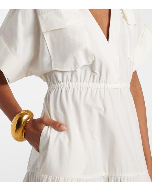 Adriana Degreas White Cotton Maxi Dress