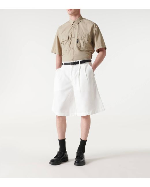 Comme des Garçons White Twill Shorts for men