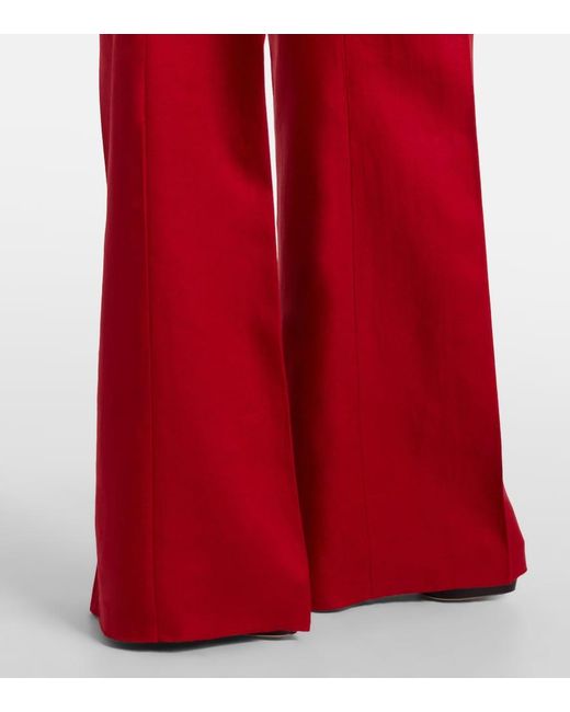 Max Mara Red Badesse Linen Wide-Leg Pants