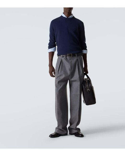 Zegna Blue Cashmere Sweater for men