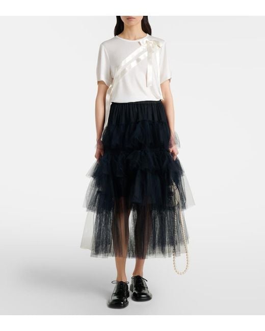 Simone Rocha White T-Shirt Aus Jersey