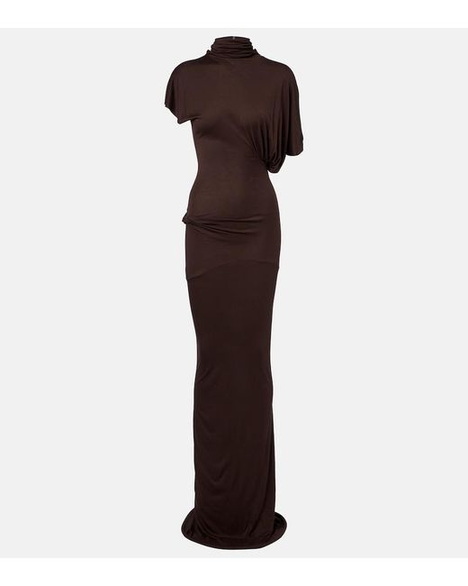 Rick Owens Purple Lilith Draped Jersey Gown