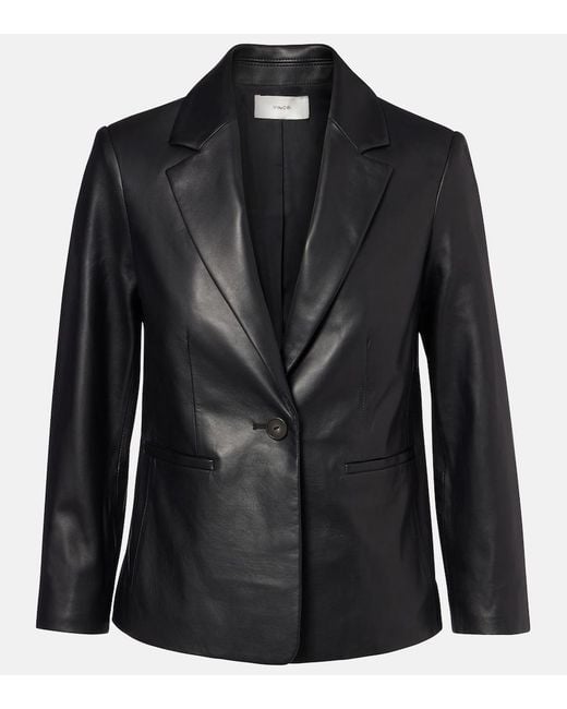 Vince Black Leather Blazer