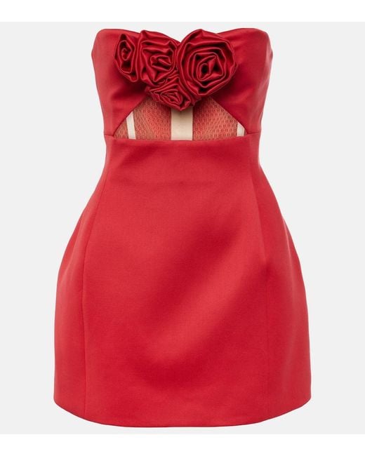 Magda Butrym Red Bustier-Kleid Aus Einem Wollgemisch