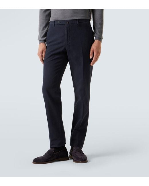 Slowear Blue Cotton Chinos for men