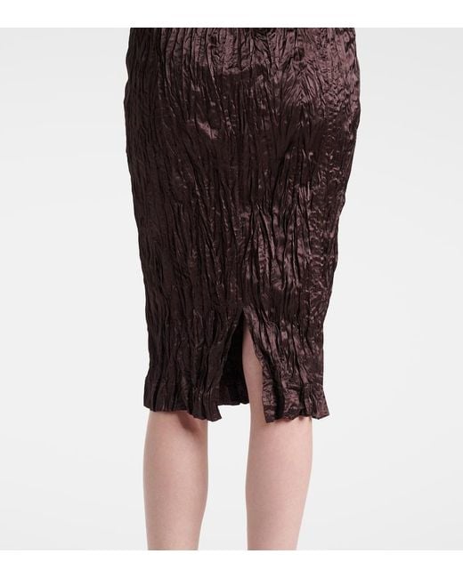 Bottega Veneta Black Satin Midi Dress