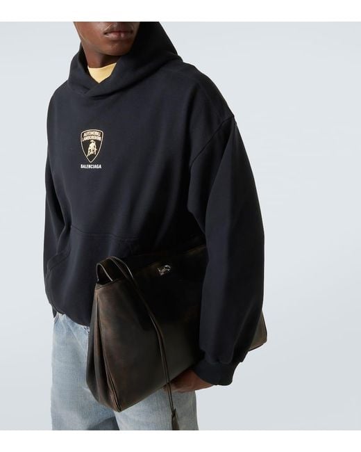 Balenciaga Blue X Automobili Lamborghini Cotton Hoodie for men