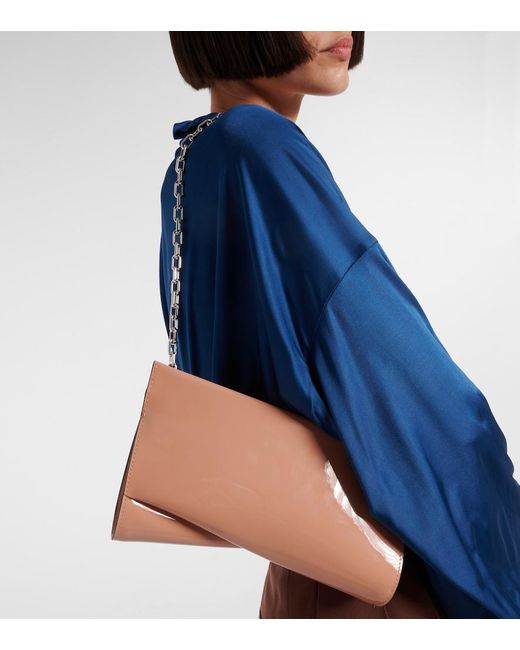 Christian Louboutin White Loubitwist Small Patent Leather Clutch