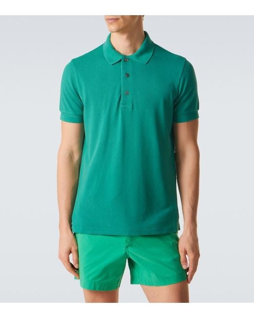 Tom Ford Green Pique Polo Shirt for men