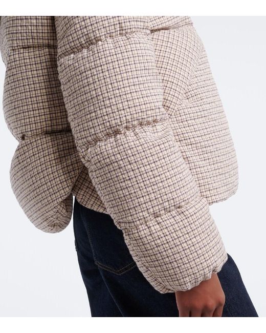 Moncler Natural Cloante Checked Down Jacket