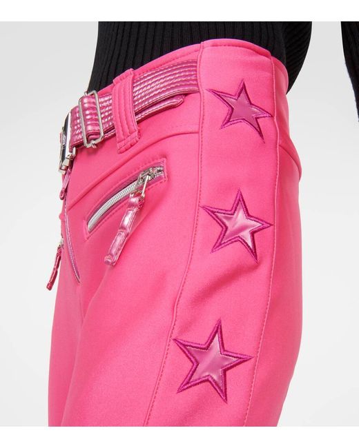 Jet Set Pink Tiby Star-applique Flared Ski Pants