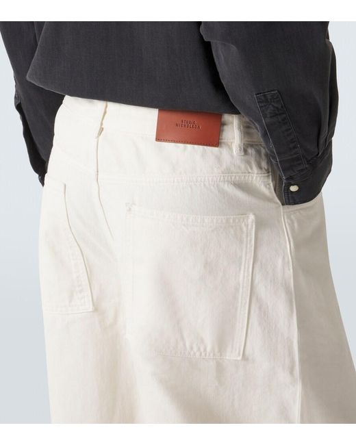 Studio Nicholson White Paolo Barrel-Leg Jeans for men