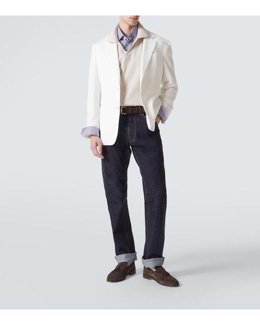 Blazer De Pique De Algodon Dunhill de hombre de color White