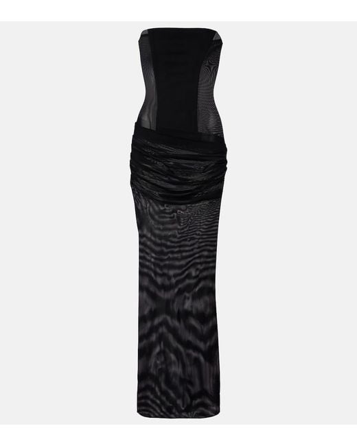 Alex Perry Black Sheer Strapless Corset Dress