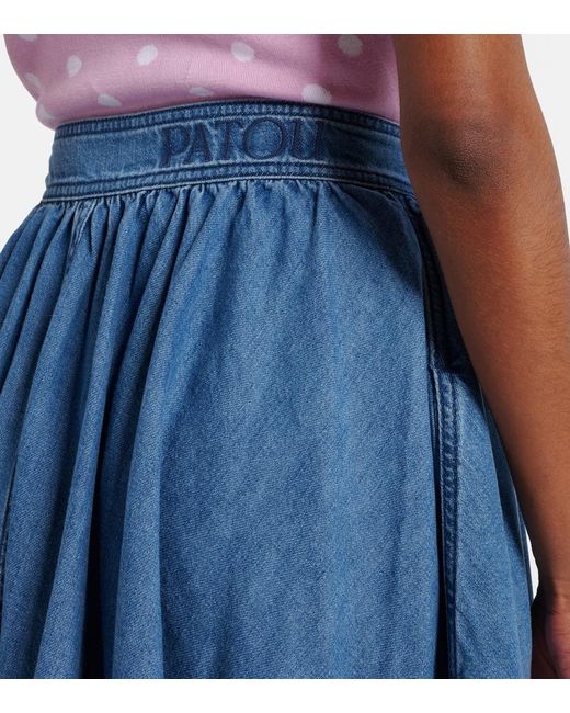 Patou Blue Denim Midi Skirt