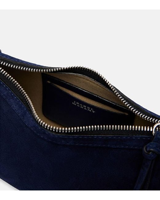 Isabel Marant Blue Oskan Moon Suede Shoulder Bag