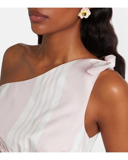 Posse Pink Rosie Asymmetric Striped Cotton Crop Top