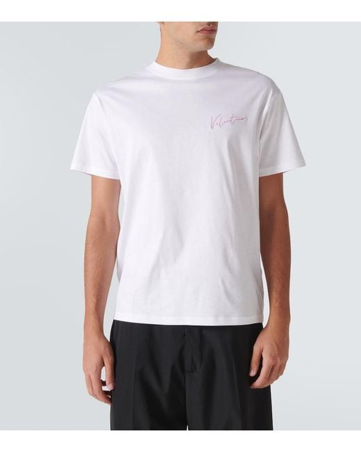 Valentino White Logo Cotton Jersey T-Shirt for men
