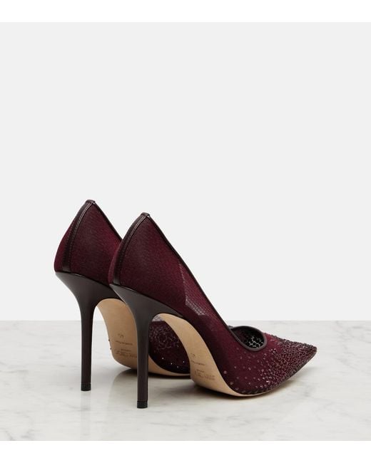 Jimmy Choo Purple Love 100 Crystal-Embellished Pumps