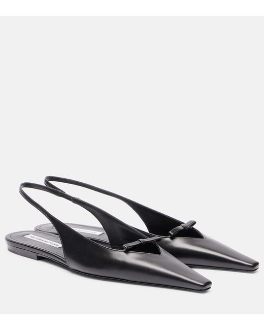 Victoria Beckham Brown Leather Slingback Flats