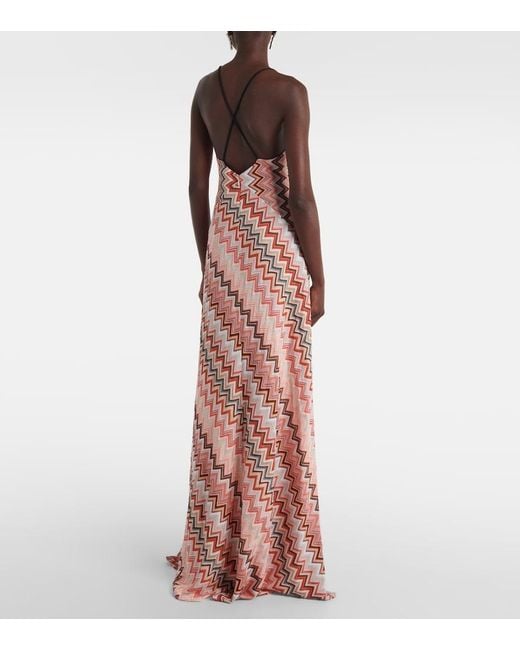 Missoni Multicolor Multicolour Vibrant Zigzag Maxi Dress