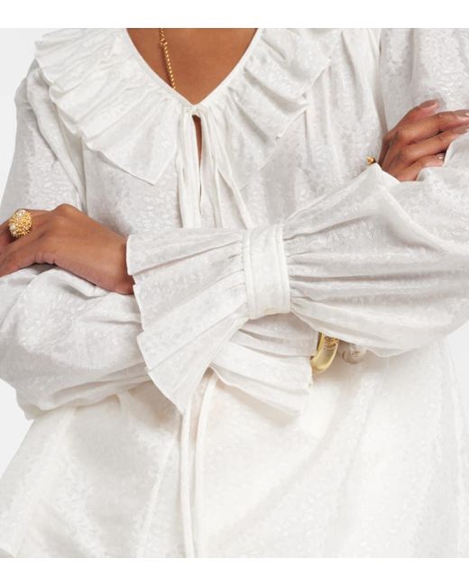 Chloé White Ruffled Blouse